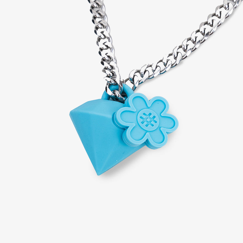 WTP "DIAMOND BLOOM" NECKLACE | OCEAN BLUE