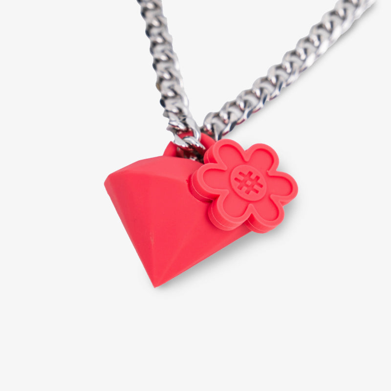 WTP "DIAMOND BLOOM" NECKLACE | FIERY RED