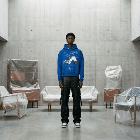 "Line Art" Hoodie | Cobalt Blue