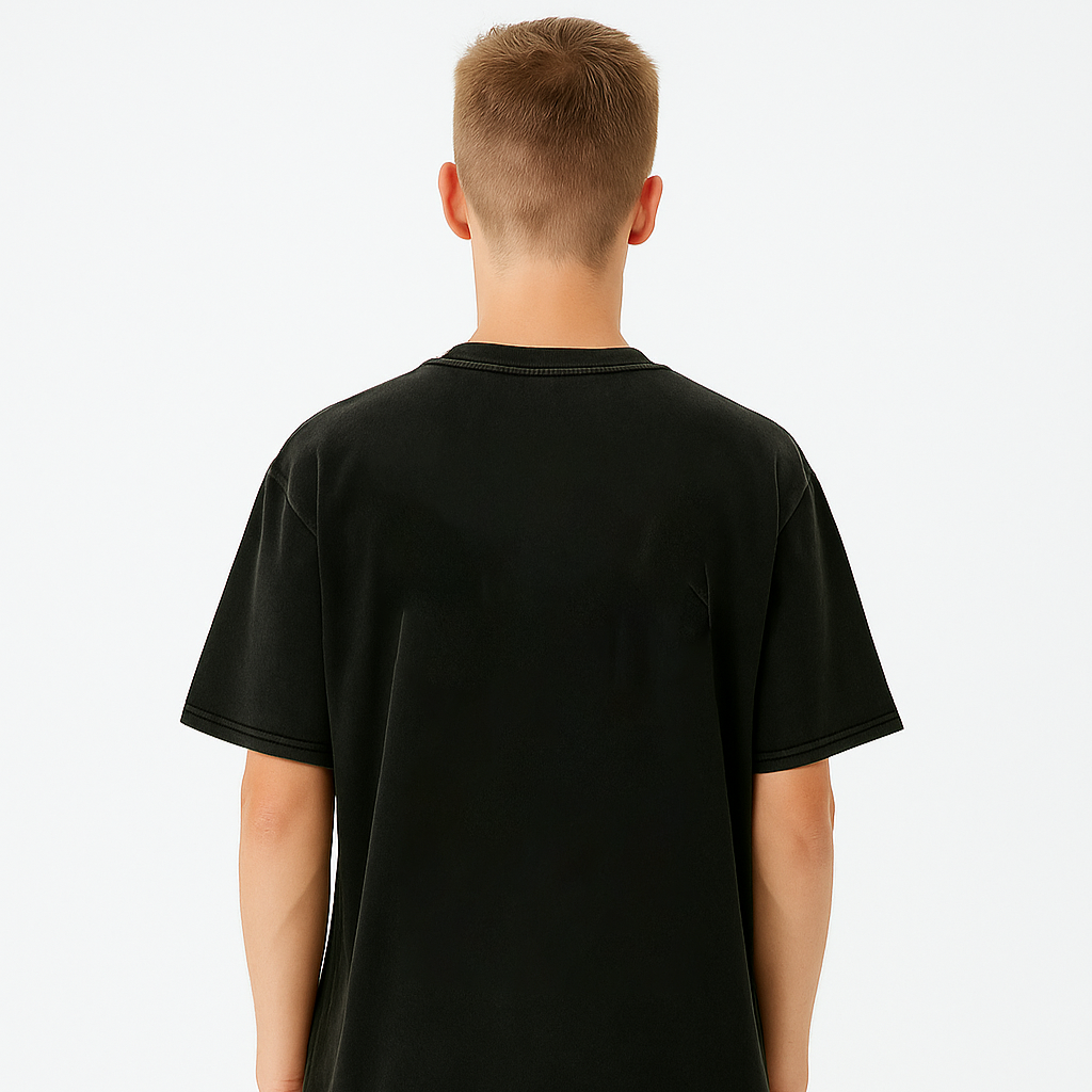 "GAZE" Washed Tee | Black